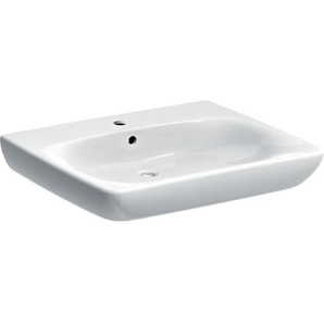GEBERIT Waschbecken Renova Comfort, unterfahrbarer Waschtisch, 65x55 cm, mit Hahnloch und Überlauf, weiß