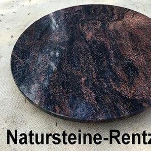 Naturstein Tischplatte Rund Gartentischplatte Couchtischplatte Rot/schwarz D100