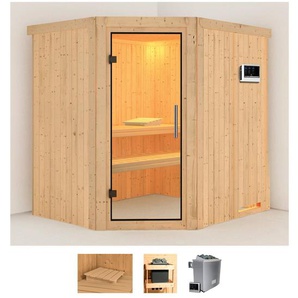 KARIBU Sauna Stine Saunen 4,5-kW-Ofen mit externer Steuerung beige (naturbelassen) Saunen