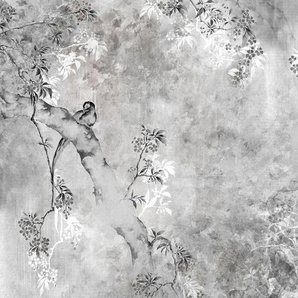 KOMAR Fototapete Vliestapete Dynasty Tapeten 300 x 280 cm Gr. B/L: 3 m x 2,8 m, schwarz (schwarz, weiß) Fototapeten Natur