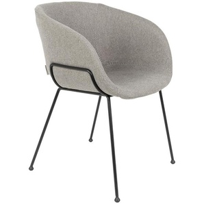 Zuiver Armlehnstuhl , Grau , Metall, Textil , 56.5x77x55 cm , Esszimmer, Stühle, Armlehnenstühle