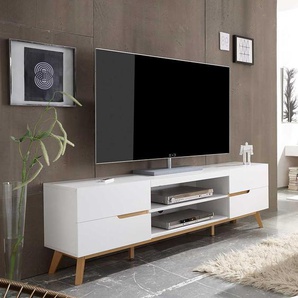 TV Unterschrank in Weiß und Asteiche 160 cm