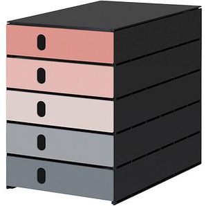 styro Schubladenbox styroval pro Emotions Advent  rosa, grau DIN C4 mit 5 Schubladen