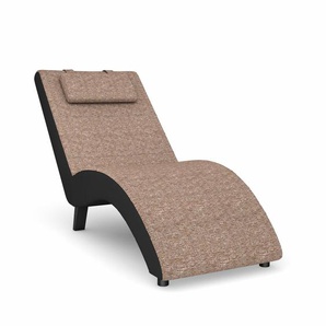 Relaxliege MAX WINZER build-a-chair Nova Sofas Gr. B/H/T: 63 cm x 84 cm x 160 cm, Flachgewebe, Korpus: Kunstleder schwarz-Füße: Schwarz, beige Relaxliegen inklusive Nackenkissen, zum Selbstgestalten
