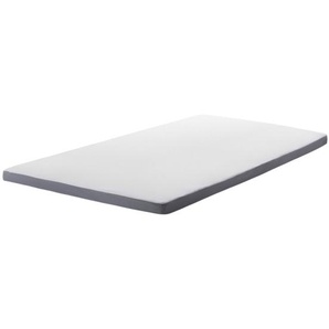 Topper Memory Foam Grau mit Weiß 90 x 200 cm Schaumstoff Viskoelastisch Weich Härtegrad