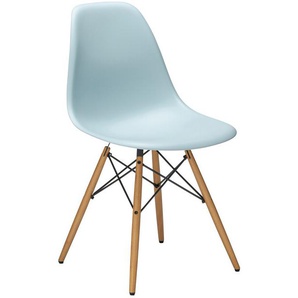 Vitra Stuhl Eames Plastic Side Chair DSW 83x46.5x55 cm grau, Gestell:  eichefarbig, Designer Charles & Ray Eames
