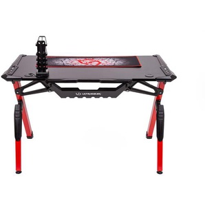 Ultradesk Invader Red Gaming Tisch Led-hintergrundbeleuchtung Metall Schwarz-rot