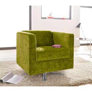 Sessel INOSIGN Bob Gr. Struktur grob, B/H/T: 72 cm x 71 cm x 75 cm, grün (apfel) Polstersessel Sessel drehbar mit Sternfuß