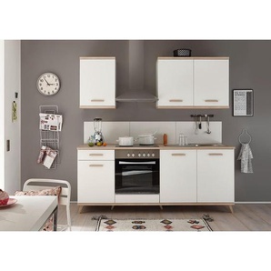 Respekta Küchenblock Retro , Weiß, Eiche , 1 Schubladen , 210 cm , Küchen, Küchenzeilen & Küchenblöcke