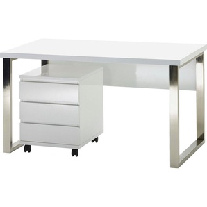 MCA furniture Schreibtisch »Sydney«, weiß Hochglanz, Breite 140 cm