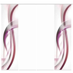Schiebevorhang Set 4tlg. | rot | 60 cm | 245 cm |