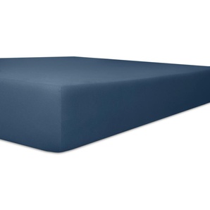 Spannbettlaken KNEER Easy-Stretch Top 40 Bettlaken B/L: 180-200 cm x 200-220 cm (1 St.), Jersey-Elasthan, 40 cm, blau Bettlaken Betttücher Laken optimaler Sitz