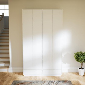 Aktenschrank Weiß - Büroschrank: Schubladen in Weiß & Türen in Weiß - Hochwertige Materialien - 151 x 258 x 47 cm, Modular