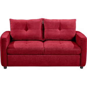 set one by Musterring Sofa SO 4200, 2 Sitzer, wahlweise mit Bettfunktion, Federkern oder Boxspringfederung B/H/T: 174 cm x 90 95 cm, Flachgewebe Kati, ohne Bettfunktion-mit rot Boxspringsofas Sofas Couches