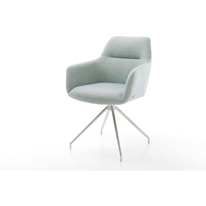 Drehstuhl Pejo-Flex Stripes Mint Kreuzgestell konisch Edelstahl 180° drehbar, Esszimmerstühle