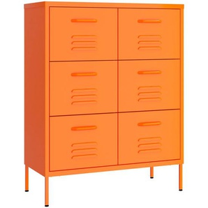 Schubladenschrank Orange 80x35x101,5 cm Stahl