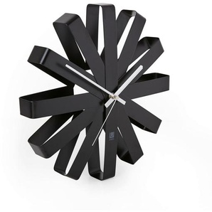 Umbra Wanduhr , Schwarz , Metall , 30x30x7 cm , Dekoration, Uhren, Wanduhren