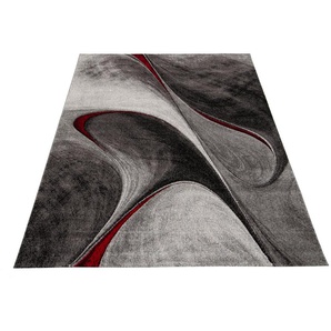 Teppich MERINOS Brilliance 662 Teppiche Gr. B/L: 200 cm x 290 cm, 18 mm, 1 St., grau (grau, rot) Esszimmerteppiche Teppiche Wohnzimmer