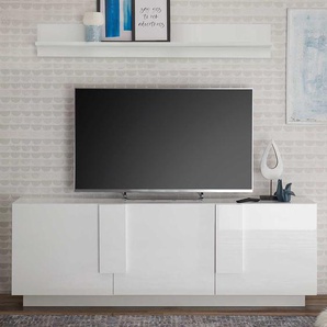 Fernsehlowboard Weiss mit Hochglanz Oberfläche modernes Design