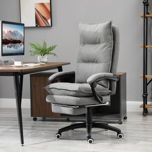 Vinsetto Bürostuhl Chefsessel mit Massagefunktion, Gaming Stuhl, höhenverstellbarer, ergonomischer Drehstuhl, Massage Sessel, Nylon, Grau, 70 x 62 x 120-130 cm