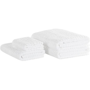 Badehandtuch 4er Set Weiß Baumwolle 30x50 cm / 50x100 cm / 70x140 cm / 100x150 cm Frottee Handtücher in verschiedenen Größen
