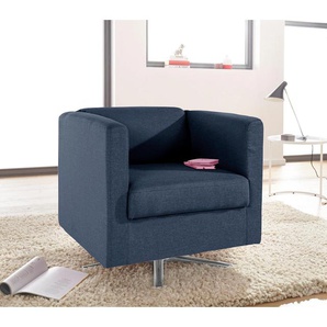 Sessel INOSIGN Bob Struktur fein, B/H/T: 72 cm x 71 cm x 75 cm, blau Polstersessel Sessel drehbar mit Sternfuß