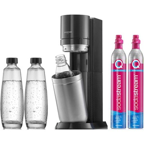 SodaStream Wassersprudler DUO Vorteilspack, (Set, 6 tlg.), 1x (titan), 2x CQC CO2-Zylinder, 1L Glasflasche und spülmaschinenfeste Kunststoff-Flasche Einheitsgröße schwarz Sodastream Küchenkleingeräte Haushaltsgeräte