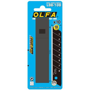 OLFA LBB 10B 18mm 10 ultrascharf Excel Black Klingen, Kunststoffbox
