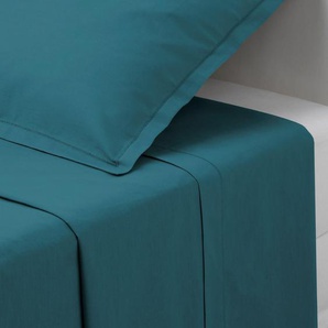 Bettlaken aus Baumwolle, blaugrün, 180x290 cm
