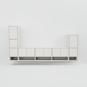 Hängeschrank Hellgrau - Moderner Wandschrank: Türen in Hellgrau - 303 x 156 x 47 cm, konfigurierbar