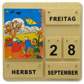 Dauerkalender Holz Karl und Kat Holzkalender Kindergarten Grundschule