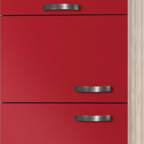 Kühlumbauschrank OPTIFIT Faro Schränke Gr. B/H/T: 60 cm x 206,8 cm x 57,1 cm, 2 St., rot Küchenserien Schränke mit Metallgriffen, Breite 60 cm