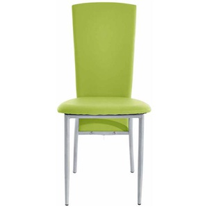 Esstisch Stühle in Hellgrün Kunstleder Metallgestell (4er Set)
