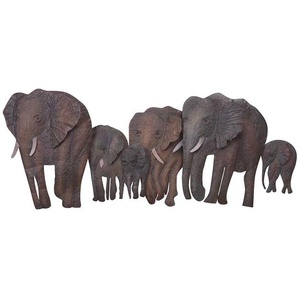 Wanddeko mit Elefanten Motiven Eisen