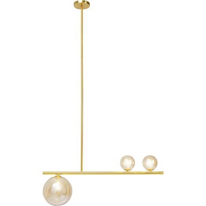 Kare-Design Hängeleuchte Talea , Gold , Metall, Glas , 81x120x20 cm , höhenverstellbar , Innenbeleuchtung, Pendelleuchten