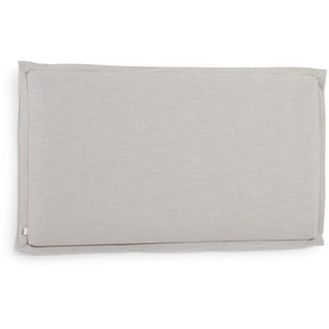 Kave Home - Tanit Bettkopfteil mit abnehmbarem Bezug aus Leinen grau für Bett von 200 cm