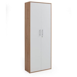 Schrank Pronto in Artisan Oak Nachbildung-weiß Matt, 2 Türen