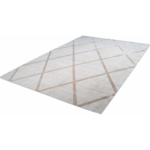 Teppich KAYOOM Luxury 210 Teppiche Gr. B/L: 160 cm x 230 cm, 13 mm, 1 St., beige (natur, taupe) Handwebteppich Kurzflorteppich Webteppich Esszimmerteppiche Teppiche Wohnzimmer