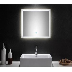POSSEIK Spiegel mit Beleuchtung weiß 60,0 x 3,2 x 60,0 cm