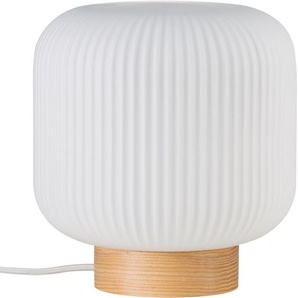 Tischleuchte NORDLUX Milford Lampen Gr. 1 flammig, Ø 20 cm Höhe: 21,7 cm, weiß (weiß, holzfarben) Tischlampe Lampen und Leuchten