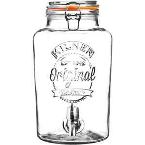 KILNER Getränkespender ROUND, für gekühlte Getränke mit leichtgängigem Zapfhahn, 8 Liter