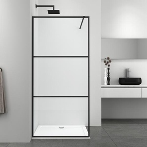 Walk-in-Dusche SANOTECHNIK AC115B Duschwände H: 195 cm, beidseitig montierbar, schwarz Duschwände