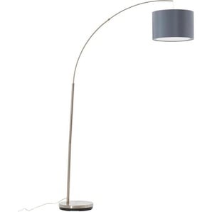 Brilliant Leuchten Bogenlampe Clarie, ohne Leuchtmittel, 29cm Höhe, E27 max. 60W, LED geeignet, mit grauem Textilschirm