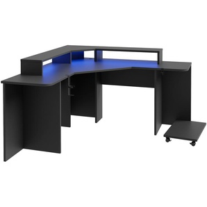 Gaming-Ecktisch - schwarz - 160 cm - 91,1 cm - 160 cm | Möbel Kraft