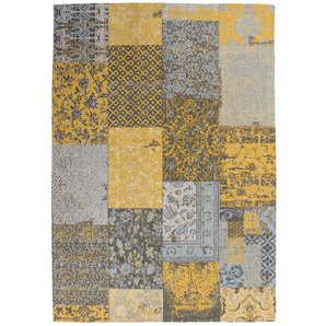 Vintage Design Teppich in Goldfarben und Grau Chenillegewebe
