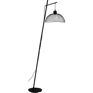 Stehlampe EGLO Pompeya Lampen Gr. 1 flammig, Ø 35 cm Höhe: 191 cm, schwarz Standleuchte Stehlampe Lampen und Leuchten Metallkorb geflochten, Schwarz, Vintage, Hygge, Boho, 1-flammig