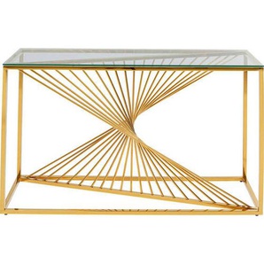 Kare-Design Konsole , Gold , Metall, Glas , 78x40 cm , Wohnzimmer, Wohnzimmertische, Konsolentische