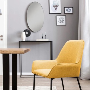 Esszimmerstuhl SALESFEVER Stühle Gr. B/H/T: 56 cm x 90 cm x 54 cm, 2 St., Struktur (100% Polyester), Metall, gelb (gelb, schwarz) Esszimmerstühle Stühle Bezug aus Strukturstoff