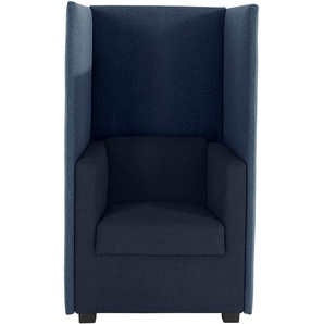 Sessel DOMO COLLECTION Kea Gr. Filzoptik, B/H/T: 80 cm x 129 cm x 80 cm, blau (blau, blau) Einzelsessel Sessel mit praktischem Sichtschutz, Breite 80 cm