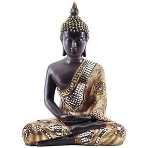 Buddha , Braun, Gold , Kunststoff , 32x45x20 cm , sitzend , Dekoration, Skulpturen & Dekoobjekte, Skulpturen